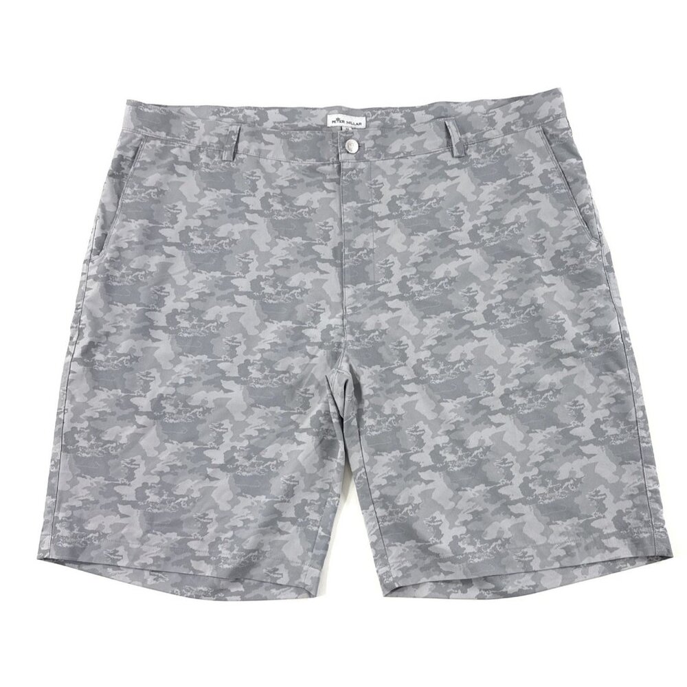 Peter Millar Mens Hybrid Golf Shorts Lightweight Performance Gray Camo Size 42